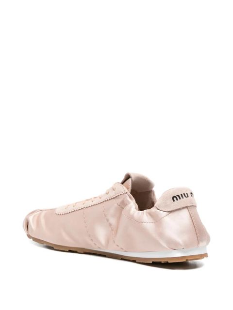 Miu Miu suede-panelled lace-up sneakers - Pink