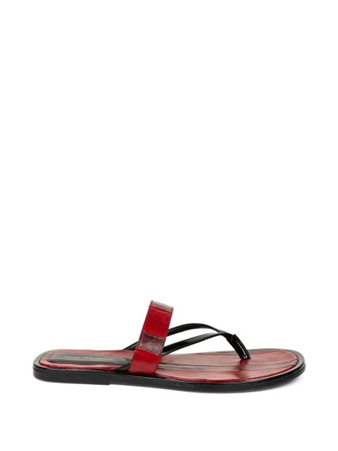 DRIES VAN NOTEN striped leather sandals - Red - zdjęcie produktu nr 1
