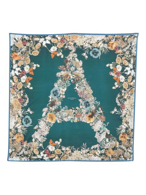 Aspinal Of London Ombre "A" floral silk scarf - Green - zdjęcie produktu nr 1
