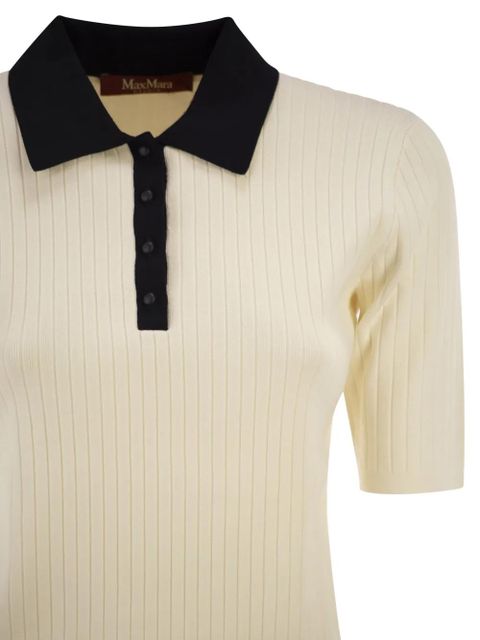 Max Mara ribbed polo top - Neutrals