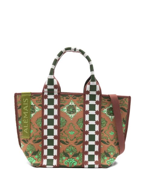 ALEMAIS mini Cecec floral-print tote bag - Brown - zdjęcie produktu nr 1