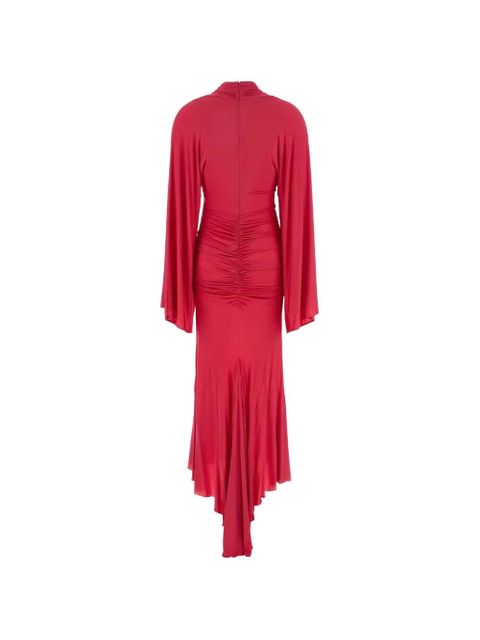 Blumarine rose-detail ruched long dress - Red - zdjęcie produktu nr 2