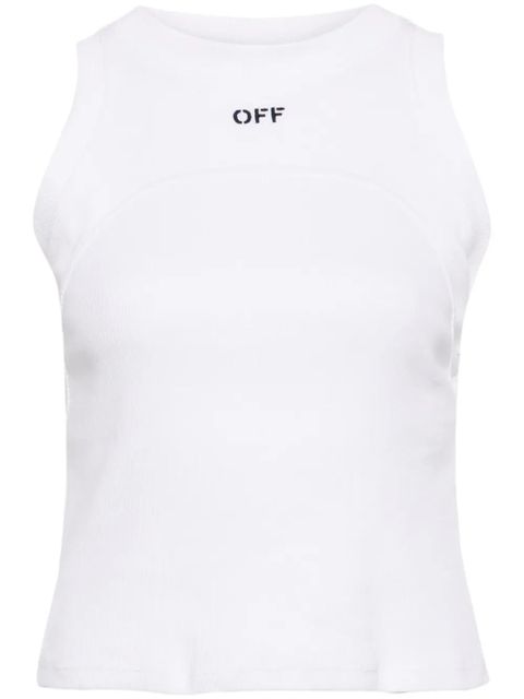 Off-White embroidered-logo ribbed tank top - zdjęcie produktu nr 1