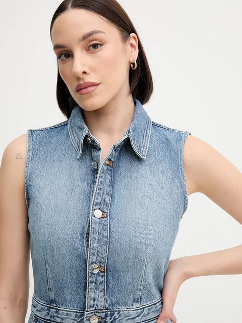 Calvin Klein Jeans sukienka jeansowa kolor niebieski mini dopasowana LV047B074G