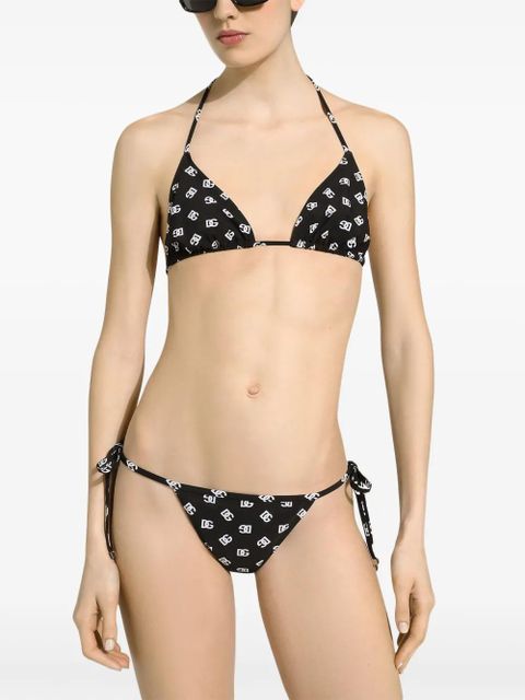 Dolce & Gabbana DNA DG-logo print triangle-cup bikini set - Black