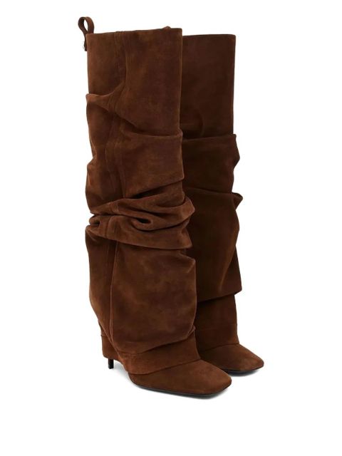 The Attico 105mm Rea square toe boots - Brown