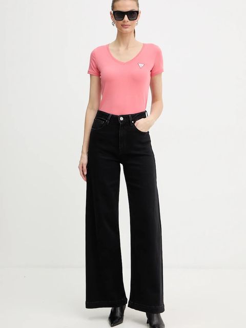 Guess t-shirt damski kolor pomarańczowy W2YI45 J1314