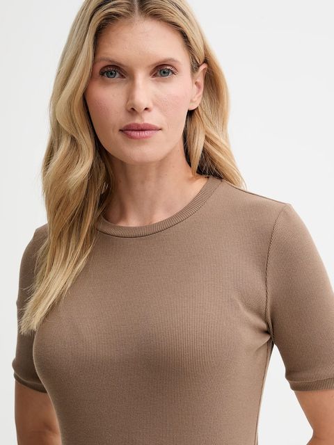 MUUV. t-shirt MUUV. x Answear damski kolor beżowy