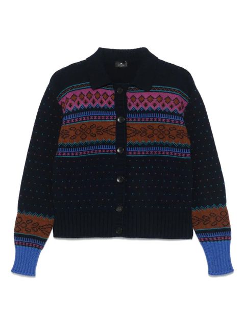 ETRO fair-isle cardigan - Blue - zdjęcie produktu nr 1