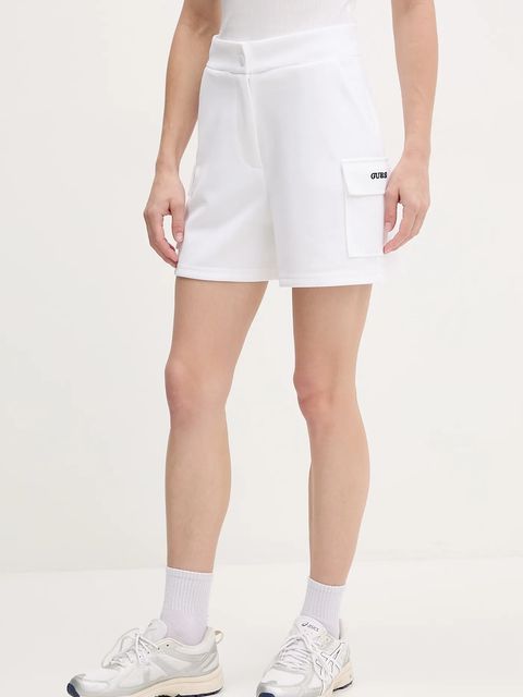Guess szorty AMARYLLIS damskie kolor biały gładkie high waist V5GD17 KCYF2 - zdjęcie produktu nr 1