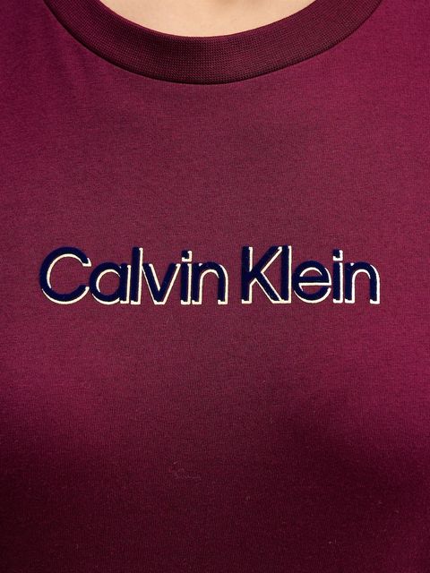 Calvin Klein Jeans t-shirt bawełniany damski kolor bordowy LV047E821G