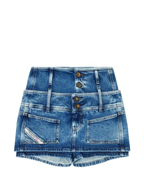 Diesel double-waistband denim skort - Blue - zdjęcie produktu nr 1