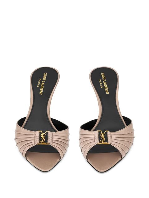 Saint Laurent Babylone twisted-detail leather sandals - Neutrals