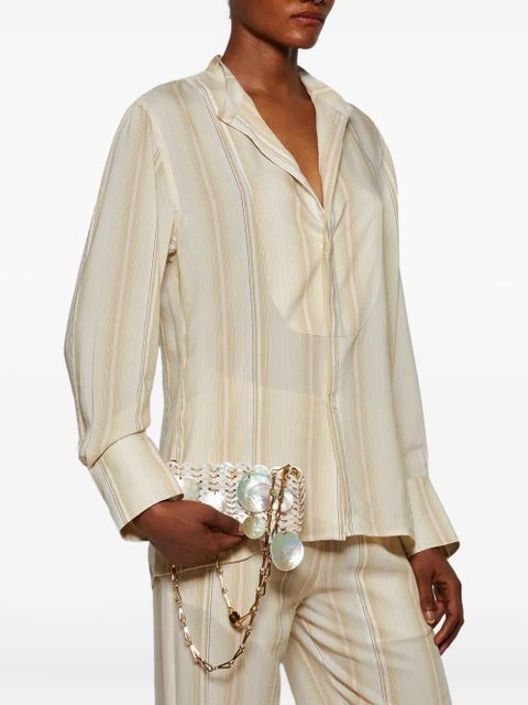 Victoria Beckham stripe long-sleeve shirt - Neutrals - zdjęcie produktu nr 2