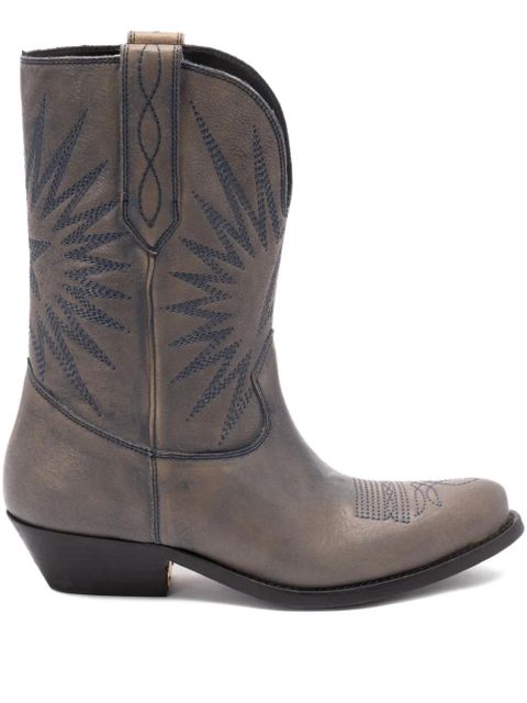 Golden Goose star-embroidered leather boots - Grey - zdjęcie produktu nr 1