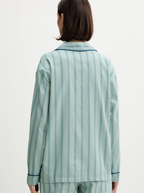 United Colors of Benetton koszula piżamowa damska kolor zielony bawełniana 4MYG3M00D - zdjęcie produktu nr 2