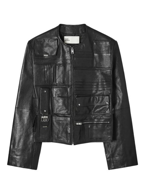 Tory Burch pocket leather jacket - Black - zdjęcie produktu nr 1