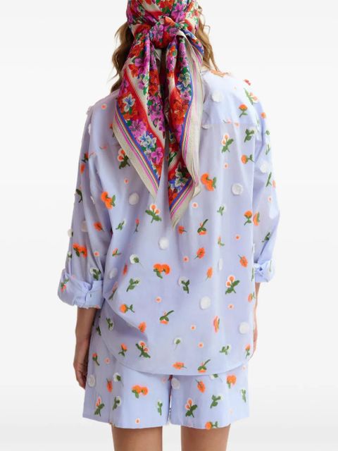 Essentiel Antwerp flower-embroidered shirt - Blue
