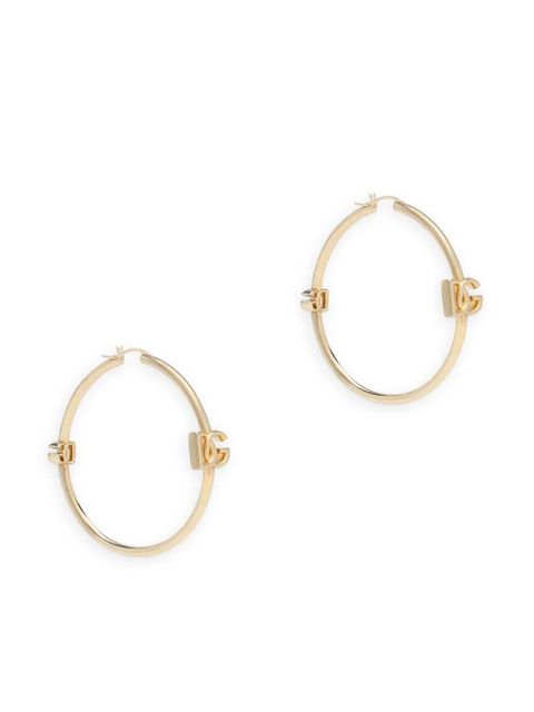 Dolce & Gabbana DG logo-charm hoop earrings - Gold - zdjęcie produktu nr 2