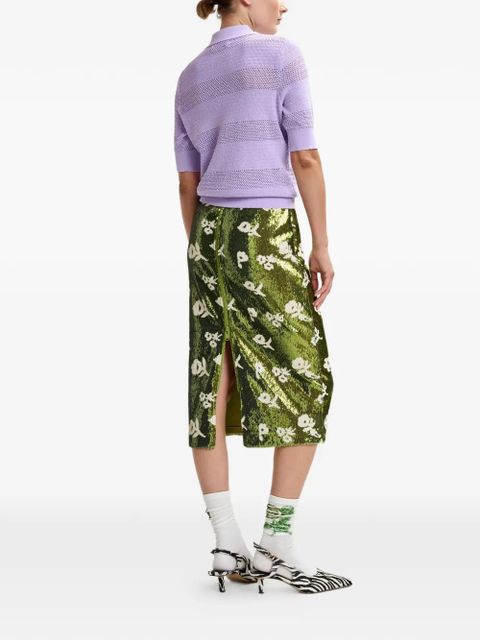 Essentiel Antwerp bow-detail polo top - Purple