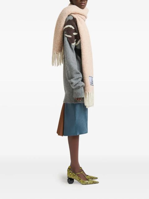 Marni fringed scarf - Brown