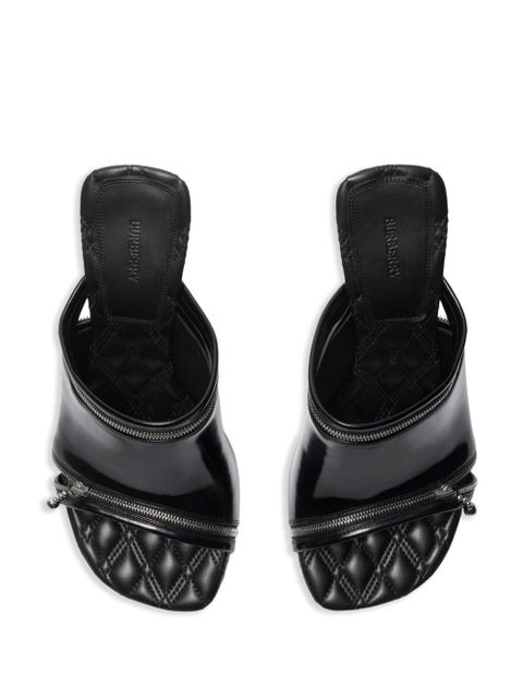 Burberry Peep 85mm leather sandals - Black