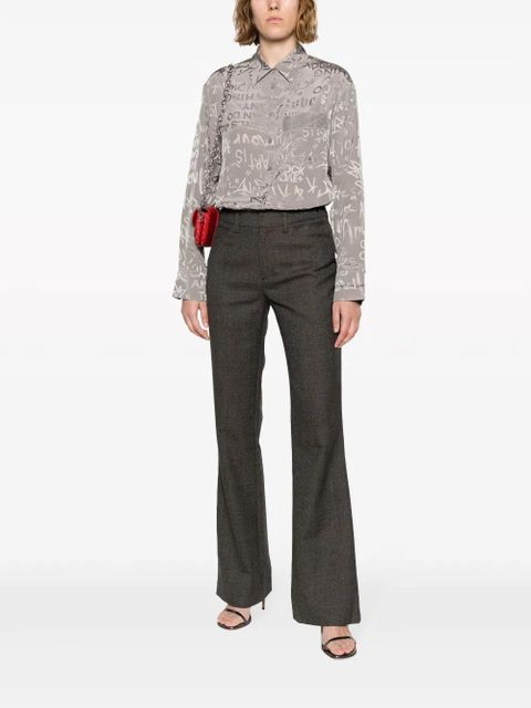 Zadig&Voltaire slogan-print silk shirt - Grey - zdjęcie produktu nr 2