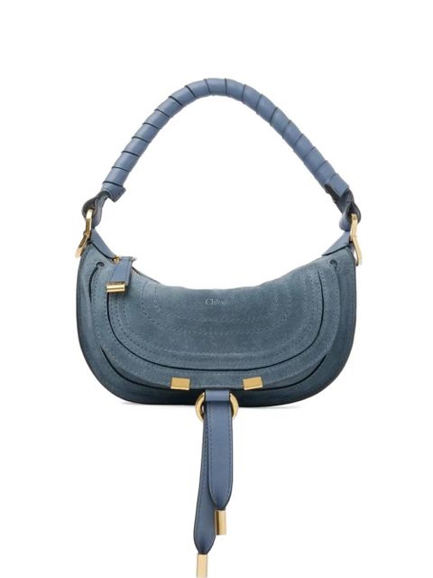 Chloé Mini Marcie suede shoulder bag - Blue - zdjęcie produktu nr 1