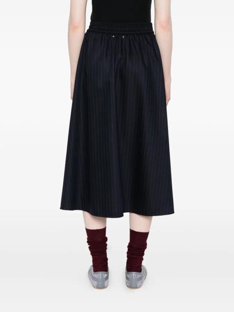 Golden Goose pinstripe button-detailing midi A-line skirt - Blue