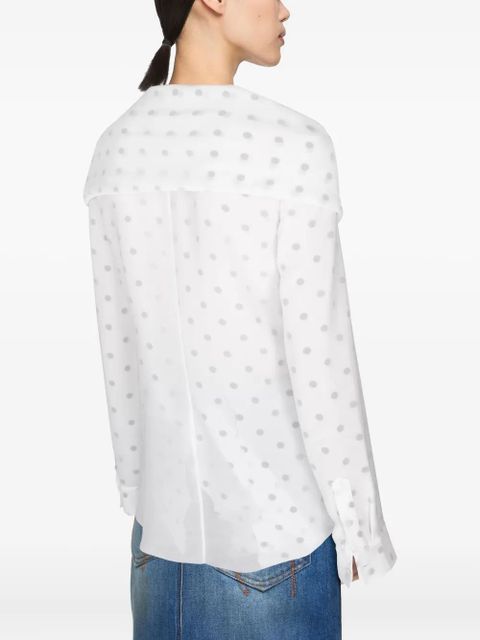 Acne Studios layered tie-neck blouse - White