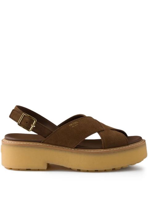 Prada 60mm buckle-strap platform sandals - Brown - zdjęcie produktu nr 1