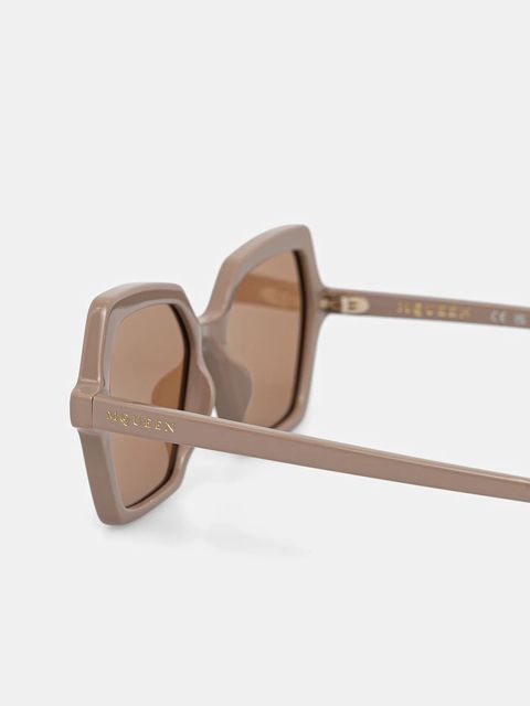 Alexander McQueen okulary przeciwsłoneczne damskie kolor beżowy AM0537S