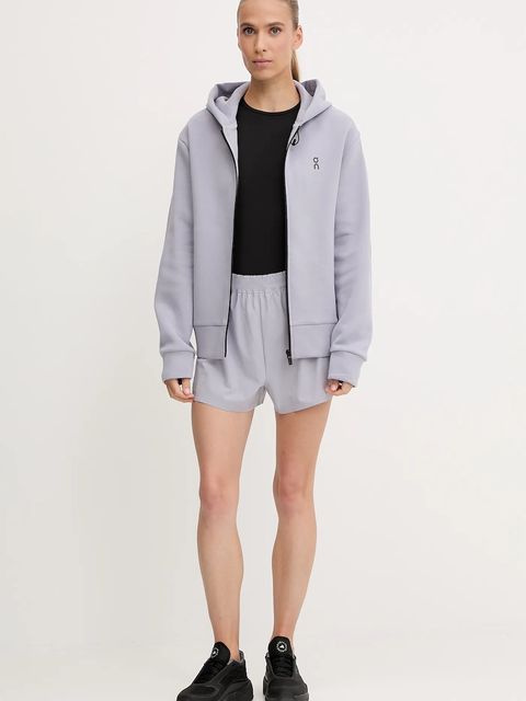 On szorty treningowe damskie kolor fioletowy z nadrukiem high waist 1WF10330174 - zdjęcie produktu nr 2