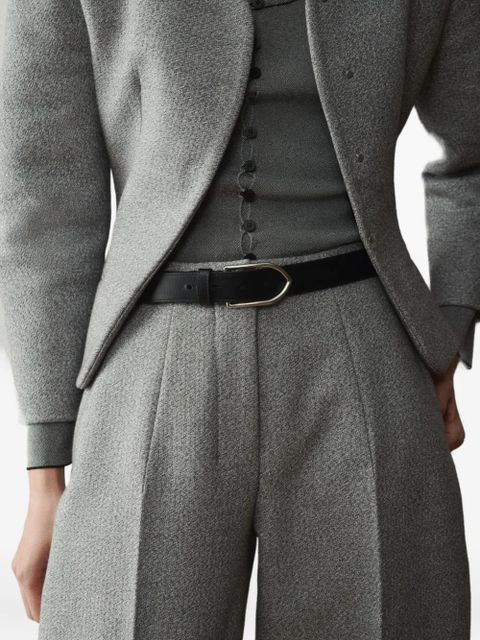 Jacquemus The Bambino engraved-buckle leather belt - Black