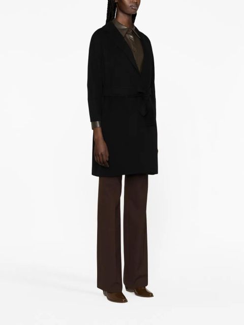 Max Mara belted virgin wool coat - Black
