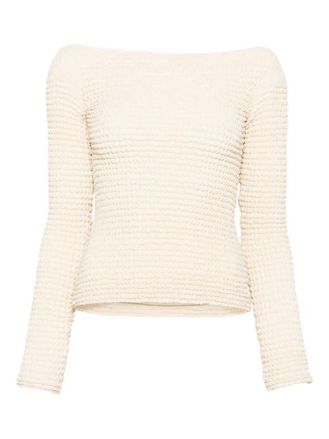 Nanushka sculpted-neckline long-sleeved top - Neutrals - zdjęcie produktu nr 1