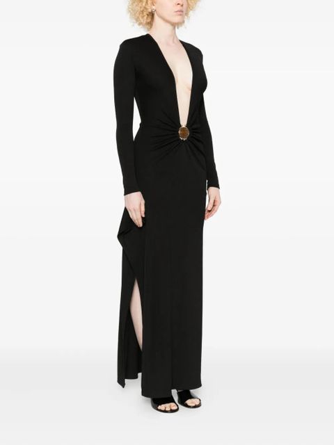 Christopher Esber stone-embellished long-sleeve dress - Black