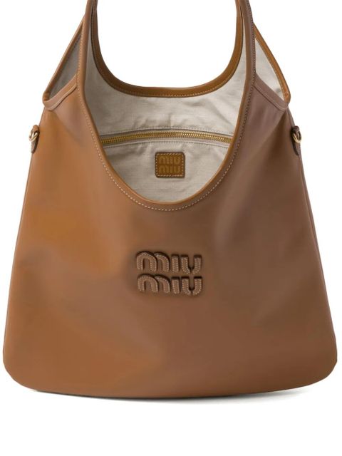 Miu Miu Ivy leather tote bag - Brown - zdjęcie produktu nr 1