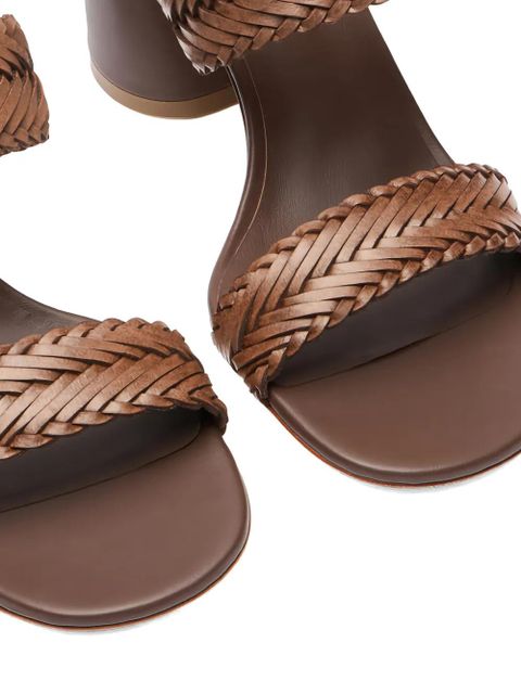 Casadei Kenya woven buckle mules - Brown