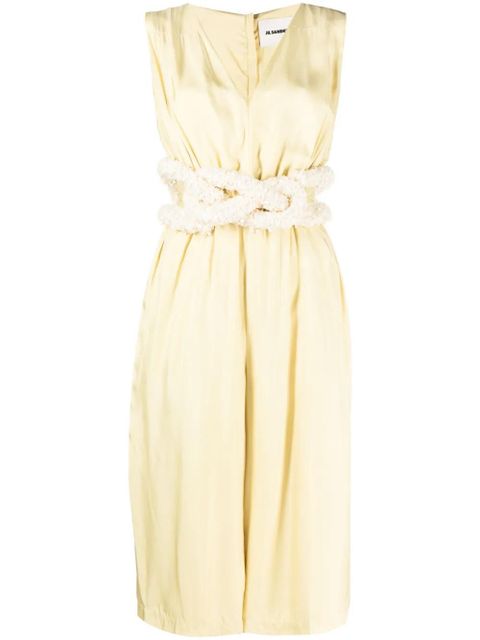 Jil Sander cut-out belted satin jumpsuit - Yellow - zdjęcie produktu nr 1