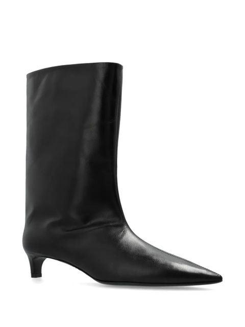 Jil Sander pointed-toe leather boots - Black