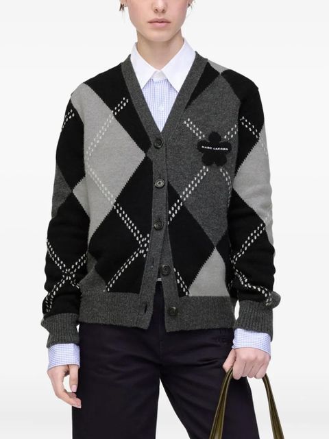 Marc Jacobs argyle flower cardigan - Grey