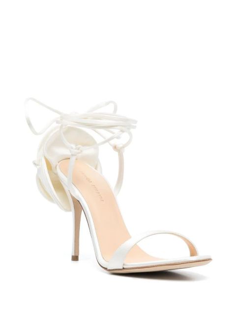 Magda Butrym 105mm flower satin sandals - White