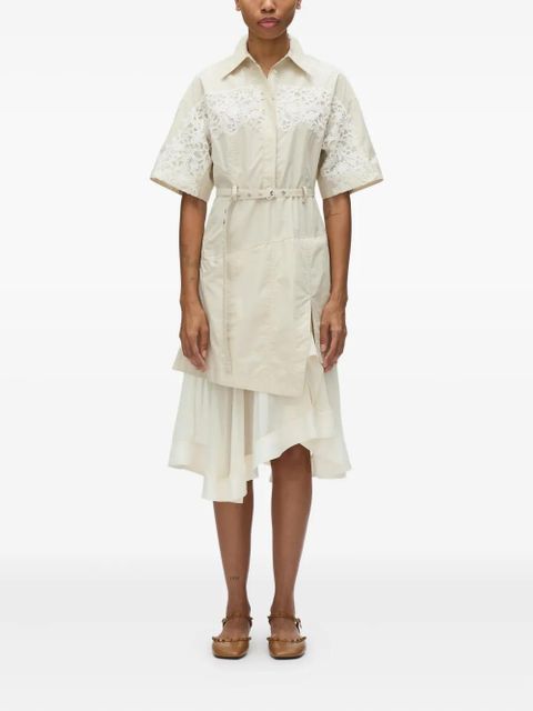 3.1 Phillip Lim lace-panel belted shirt dress - Neutrals - zdjęcie produktu nr 2