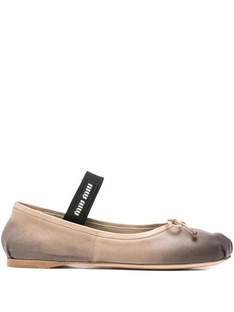 Miu Miu leather ballet flats - Neutrals - zdjęcie produktu nr 1