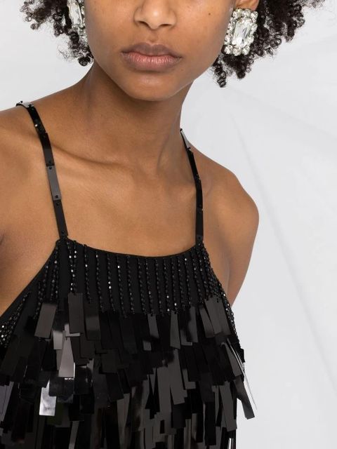 The Attico sequin-embellished fitted dress - Black