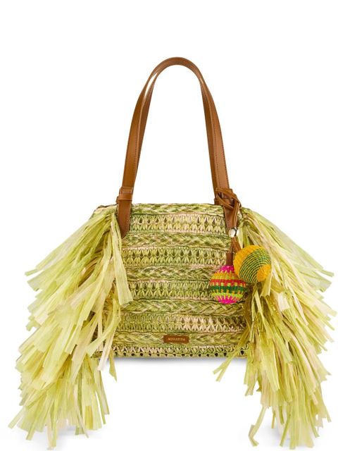 Aquazzura Trancoso fringe-trimmed tote bag - Green - zdjęcie produktu nr 1