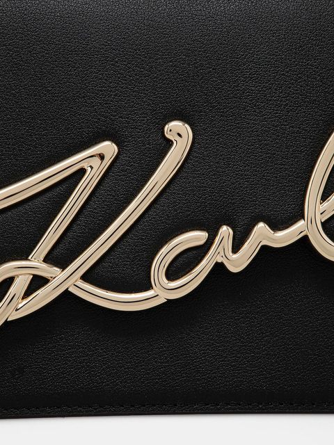 Karl Lagerfeld torebka skórzana K/SIGNATURE kolor czarny A1W30036