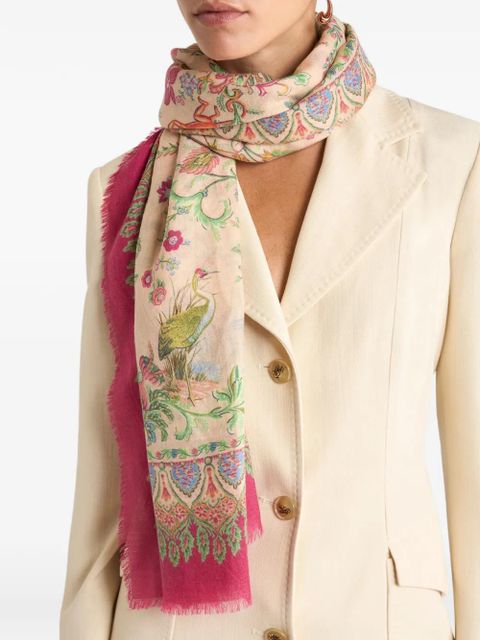 ETRO flora-fauna motif shawl - Neutrals - zdjęcie produktu nr 2