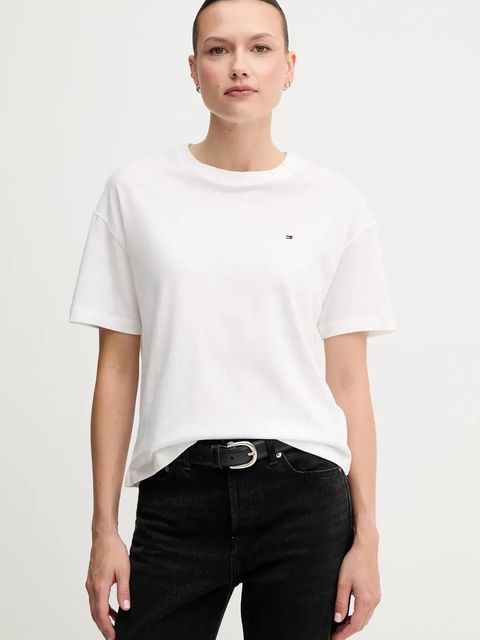 Tommy Hilfiger t-shirt bawełniany damski kolor biały UW0UW05763